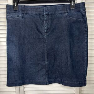 JM Collection Classic Dark Blue Denim Skirt Size 18